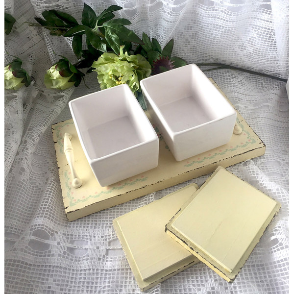 Decorative Distressed Handles and Lids Boxes Set, Ceramic Kitchen Canister Set, Kitchen 3pc Set, Antique White Tray, kitchen set with Tray (4).JPG