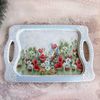 Coffee tray, Small serving tray, Unusual wooden tray, Coffee Cup tray, Rustic tray, Christmas gift, poppies tray (5).jpg