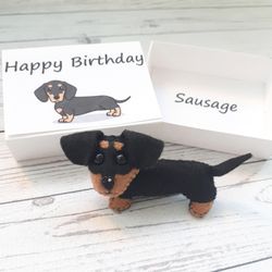 dachshund gift, pocket hug, boyfriend birthday gift, funny birthday cards, dachshund puppy, dog lover gift, hug in a box