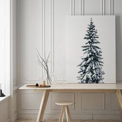 Watercolor print SNOW XMAS TREE (DIGITAL)