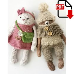 Clothes for bear Tim knitting pattern. English and Russian PDF.