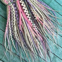 Synthetic Mix brown de crochet dreads\dreadlocks and diffrerent styles braids,fishtail braids