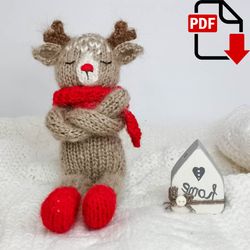 Deer Ralf knitting pattern. English and Russian PDF.