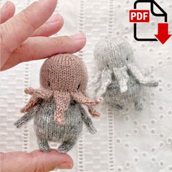Cute octopus knitting pattern Amigurumi cthulhu pattern. English and Russian PDF.
