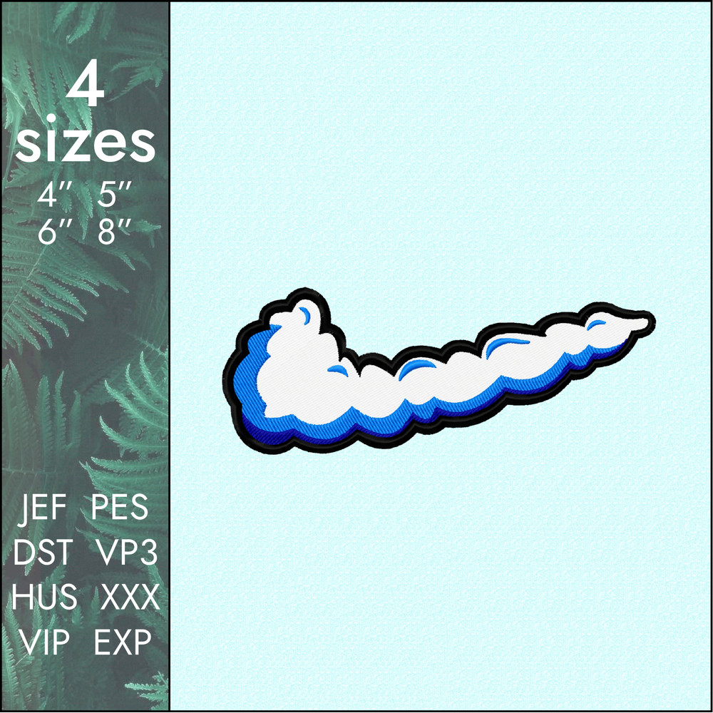 nike custom logo cloud swoosh machine embroidery design