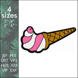 Nike ice cream Embroidery Design, custom swoosh logo, 4 sizes, Instant Download