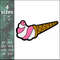 nike ice cream swoosh logo machine embroidery design