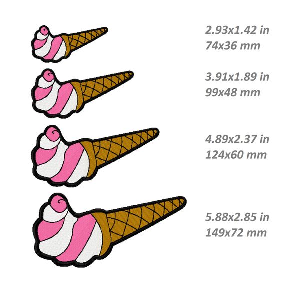 nike ice cream swoosh logo machine embroidery designs