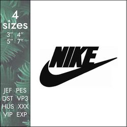 nike embroidery design, simple classic original retro logo, 4 sizes, instant download