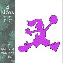 Jordan Bunny Embroidery Design, space jam basketball, 4 sizes, Instant Download