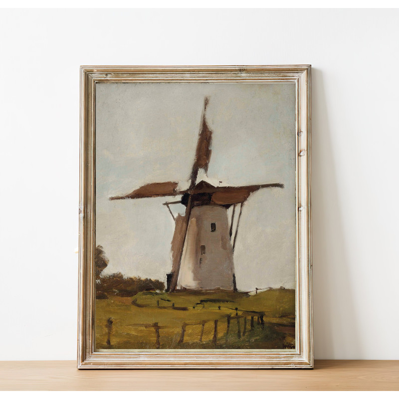 vintage windmill wall art print.jpg