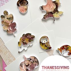 Set of patterns for Quilling - Thanksgiving templates  - Autumn Fall ideas