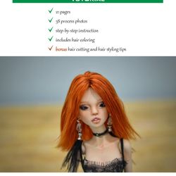 Doll wig tutorial pdf to create a wig for ball jointed doll. Instruction msd bjd angola wig, tutorial made silicon cap