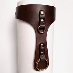 Plus Size Personalized Brown Leather BDSM Collar for Submissive