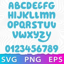 Blue Alphabet SVG, Bluey Font, Bluey Letters, Bluey Cricut