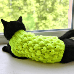 Cat Sweater Acid Colors, Hand Knitted Handmade Bubble Pop It Jumper for Small Dog or Sphynx cat, Acrylic Pet Clothes
