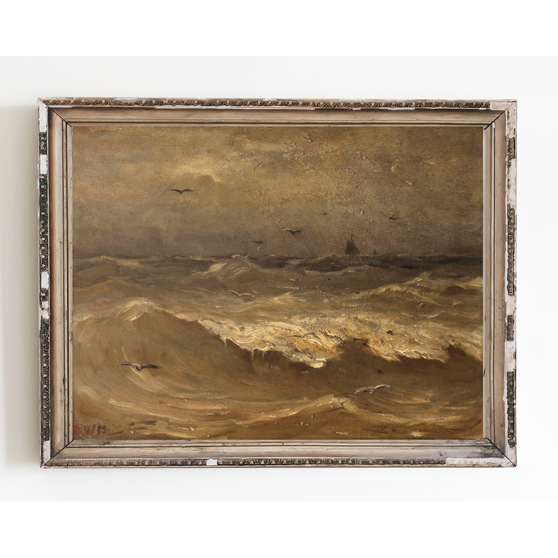 vintage ocean waves wall art print.jpg