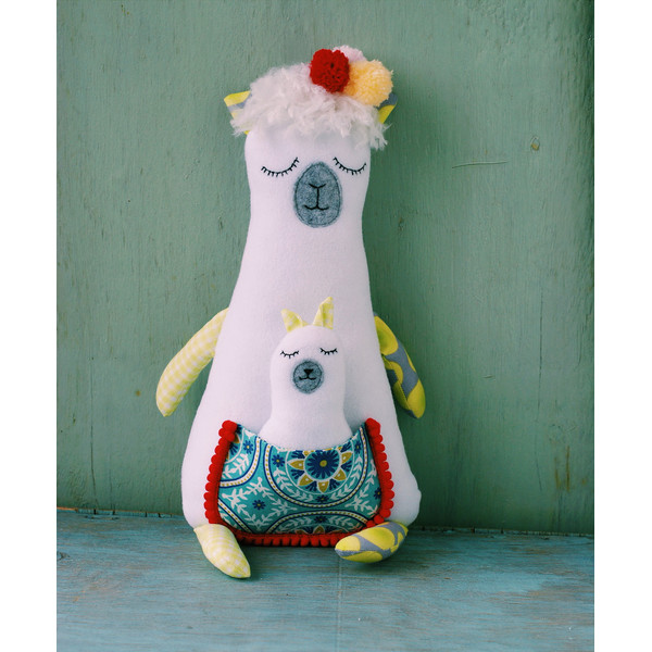 llama doll and baby