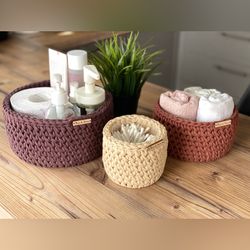 set towel toilet paper cosmetic baskets holder box, bathroom storage big basket, cotton ball pads holder, makeup holder