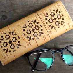 Glasses Case, Hand carved wooden Portable Rectangular Box