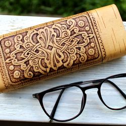 Glasses Case, Hand carved wood Eyeglass holder