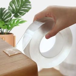 double sided transparent nano tape for bathroom home decoration, paste items traceless | removable nano tape for office