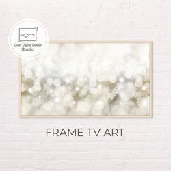 Samsung Frame TV Art | 4k White Christmas Bokeh Lights Art for Frame Tv  | Digital Art Frame Tv | Holiday Art Decor