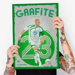 poster grafite | wolfsburg | digital download | football decor | print