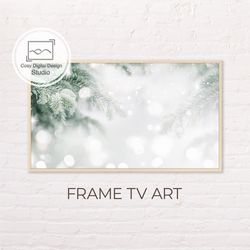 Samsung Frame TV Art | 4k White Merry Christmas Trees with Bokeh Lights Art for Frame Tv | Digital Art Frame Tv