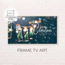 Samsung Frame TV Art | 4k Merry Christmas Trees Cute Bokeh Lights Art for Frame Tv | Digital Art Frame Tv | Tv Decor