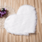 Heart Shaped Area Rug, Plush Faux-Fur Carpet For Living Room & Bedroom, Home Decor white