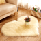 Heart Shaped Area Rug, Plush Faux-Fur Carpet For Living Room & Bedroom, Home Decor yellow