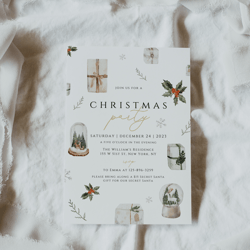 Christmas Party Invitation Template Holiday Party Invitations Christmas Invite Template Instant Download Templett DIY