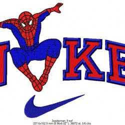 Spiderman NIKE embroidery design