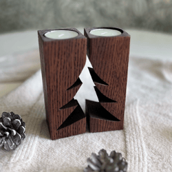 wooden candlestick "christmas tree". new year gift ideas
