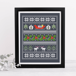 Christmas sampler cross stitch pattern PDF, winter sampler,winter cross stitch, christmas cross stitch, Instant download