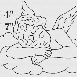 sleeping angel embroidery design