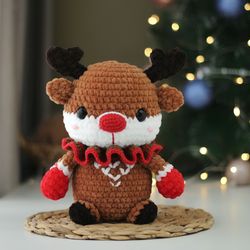 Reindeer PDF Crochet Pattern, Amigurumi Pattern, Crochet Pattern Christmas Reindeer, Chubby Deer