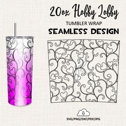 Floral Burst tumbler template / 20 Oz Hobby lobby Tumbler Wrap / Seamless design - HL12