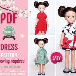 Paola Reina pattern, Sewing pattern for Paola Reina doll, 13 inch doll clothes, Paola Reina dress, Paola Reina clothes