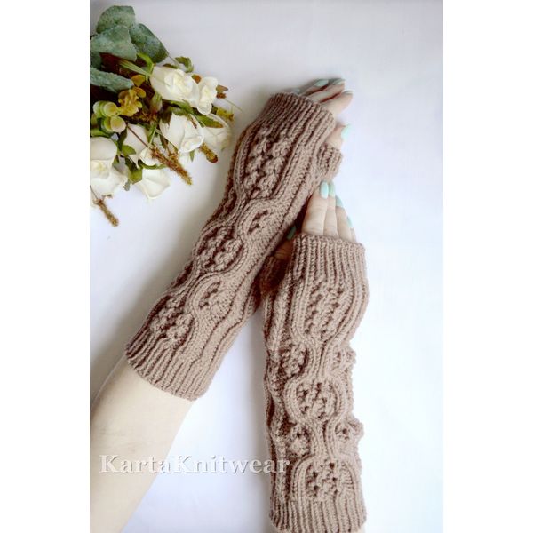 Knitted Mittens-on-Women's-Hands