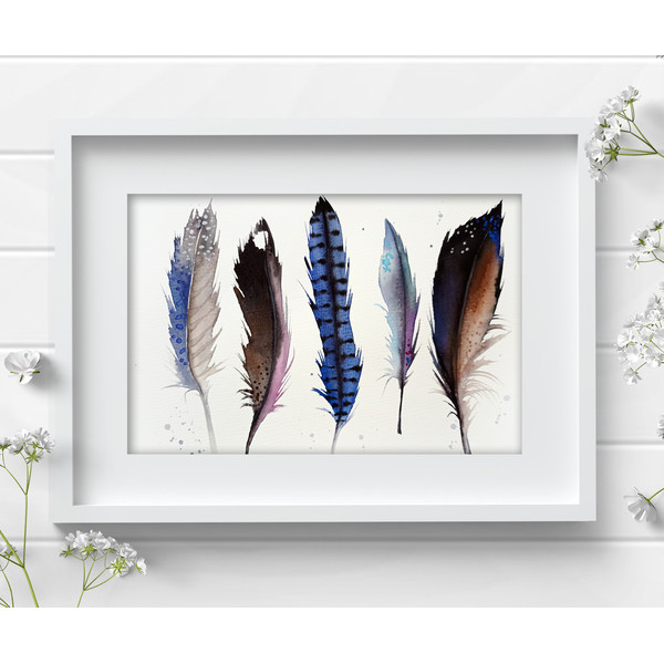 watercolor feathers painting  by Anne Gorywine