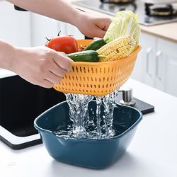 Double-layer Multi-purpose Drain Basket | Two-piece Kitchen Sink | Fruit Basket Storage