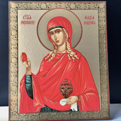 Mary Magdalene | Icon on wood | Gold foiled | 15 7/8 x 13 1/8 inches (40x 33 x 2cm)