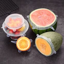 6-Piece Set Stretchable Multifunctional Fruit And Vegetable Silicone Fresh-Keeping Cover