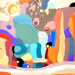 merry forest original art abstract painting landscape wall art modern art work size 12'' by 9,5'' by viartru