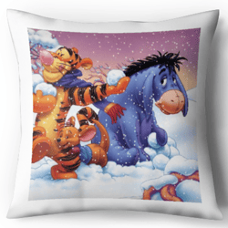 Digital - Cross Stitch Pattern Pillow - Winnie the Pooh and his Friends - Christmas