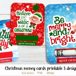 Christmas money card png Christmas elf money holder design