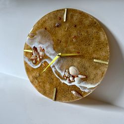 wall epoxy clock christmas gift unique wall epoxy ocean clock housewarming gift modern wall beach clock