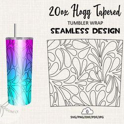 Floral Burst tumbler template / 20 Oz HOGG Tatered Tumbler Wrap / Seamless design - HT30